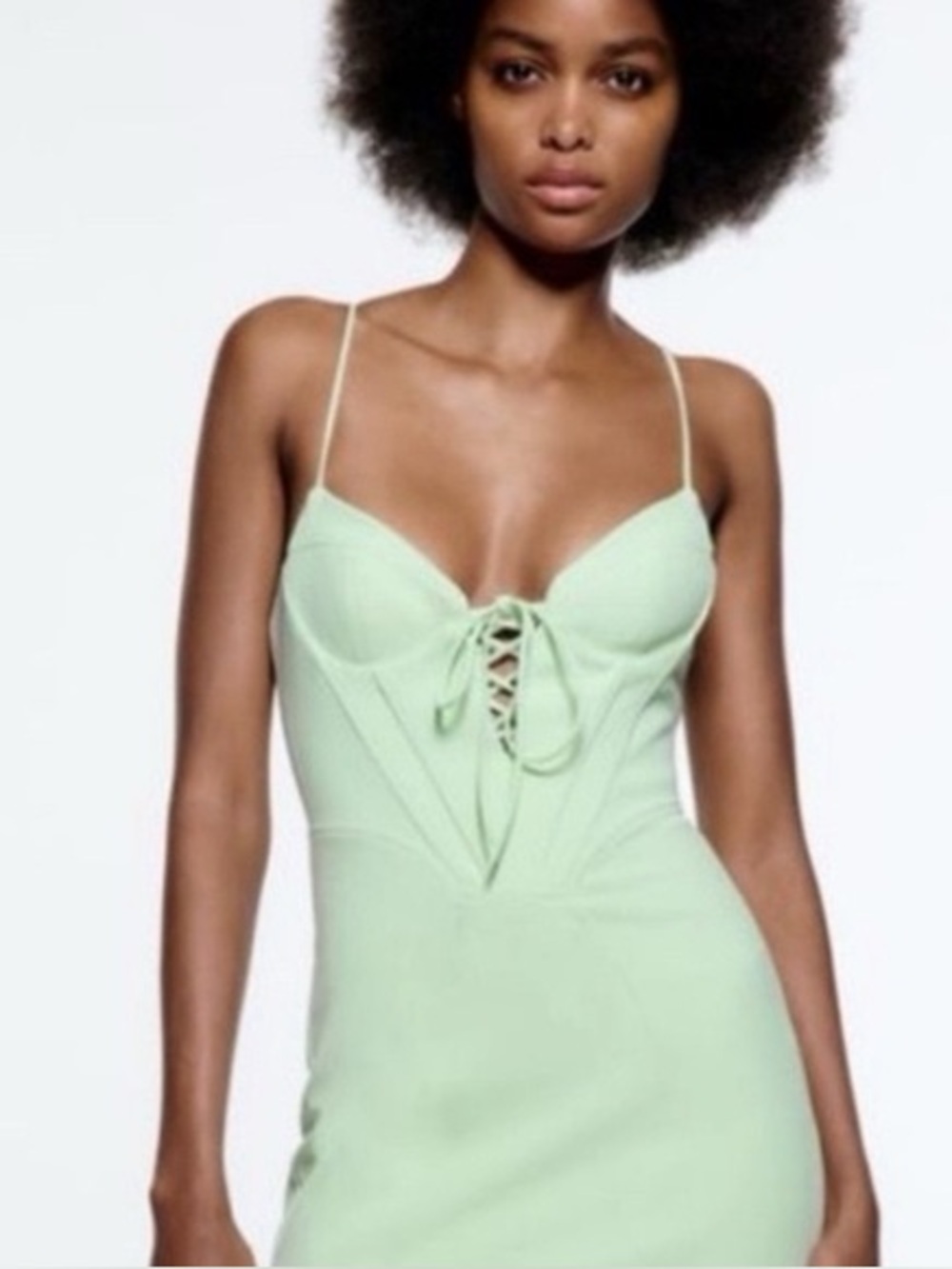 Zara Mint Green Strapless Mini Dress